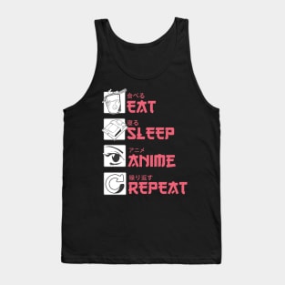 Eat Sleep Anime Repeat Tank Top